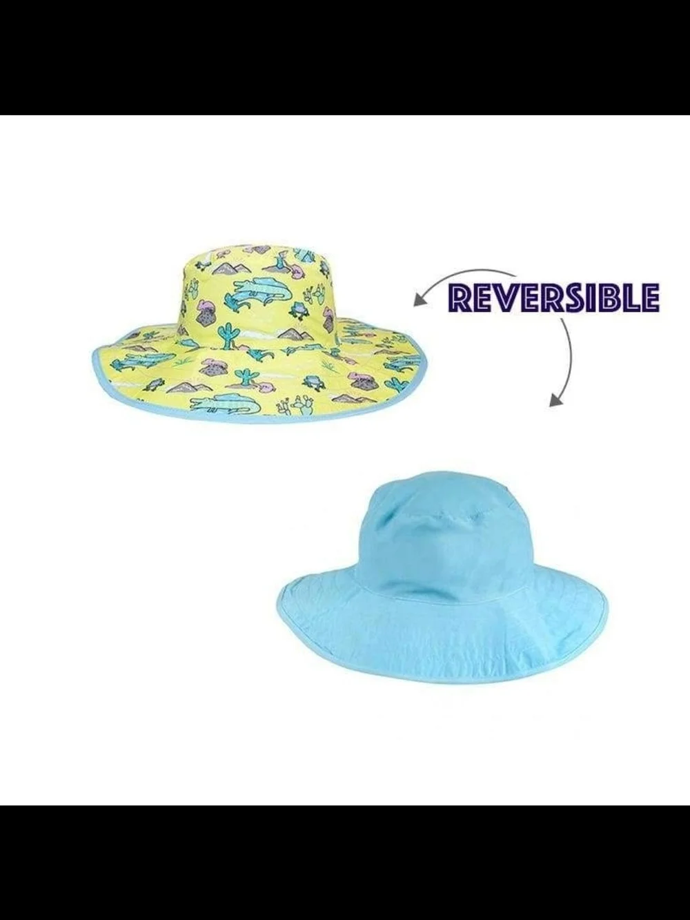 BaBy BanZ Hot Pink Sun Hat with Multicolor Sea Creature Print